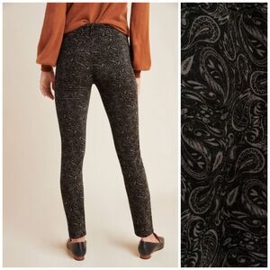 AG Anthropologie 25/0 High Rise Straight Stevie Ankle Pants Velvet Paisley Boho